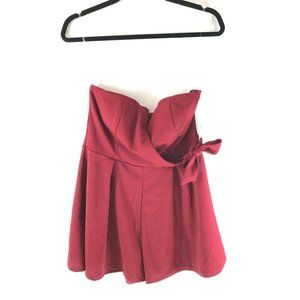 Max + Ash Mini Strapless Dress A Line Tie Red Size L